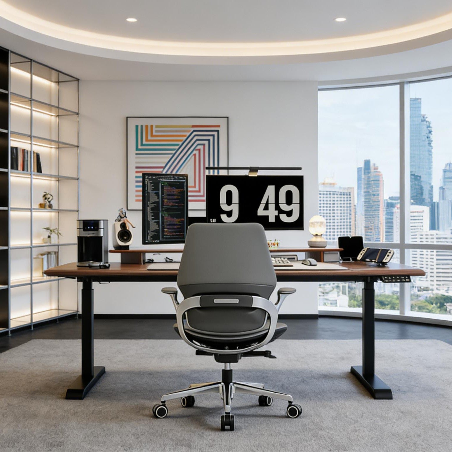 Tozient RLT01 Single-motor Electric Standing Desk - Bevel Edge, Walnut