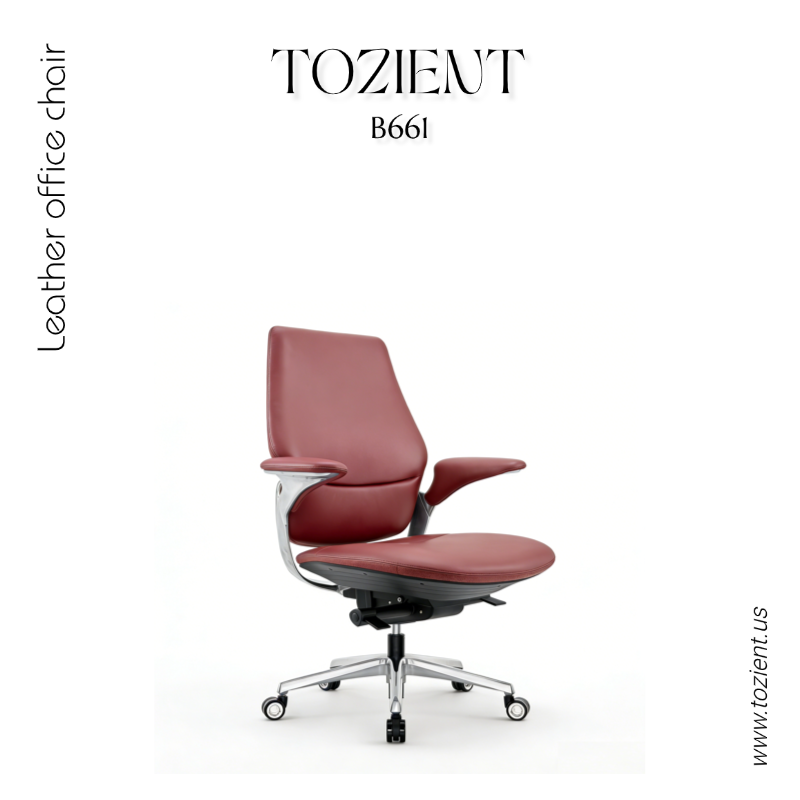 Tozient B661  Red & Black Leather office chair - Morden office chair, Meeting chair